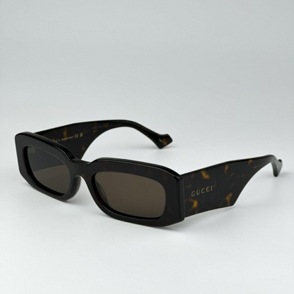 NEW Gucci GG1426S 002 Dark Havana Brown Unisex Rectangle Sunglasses GG 1426s - Picture 5 of 11